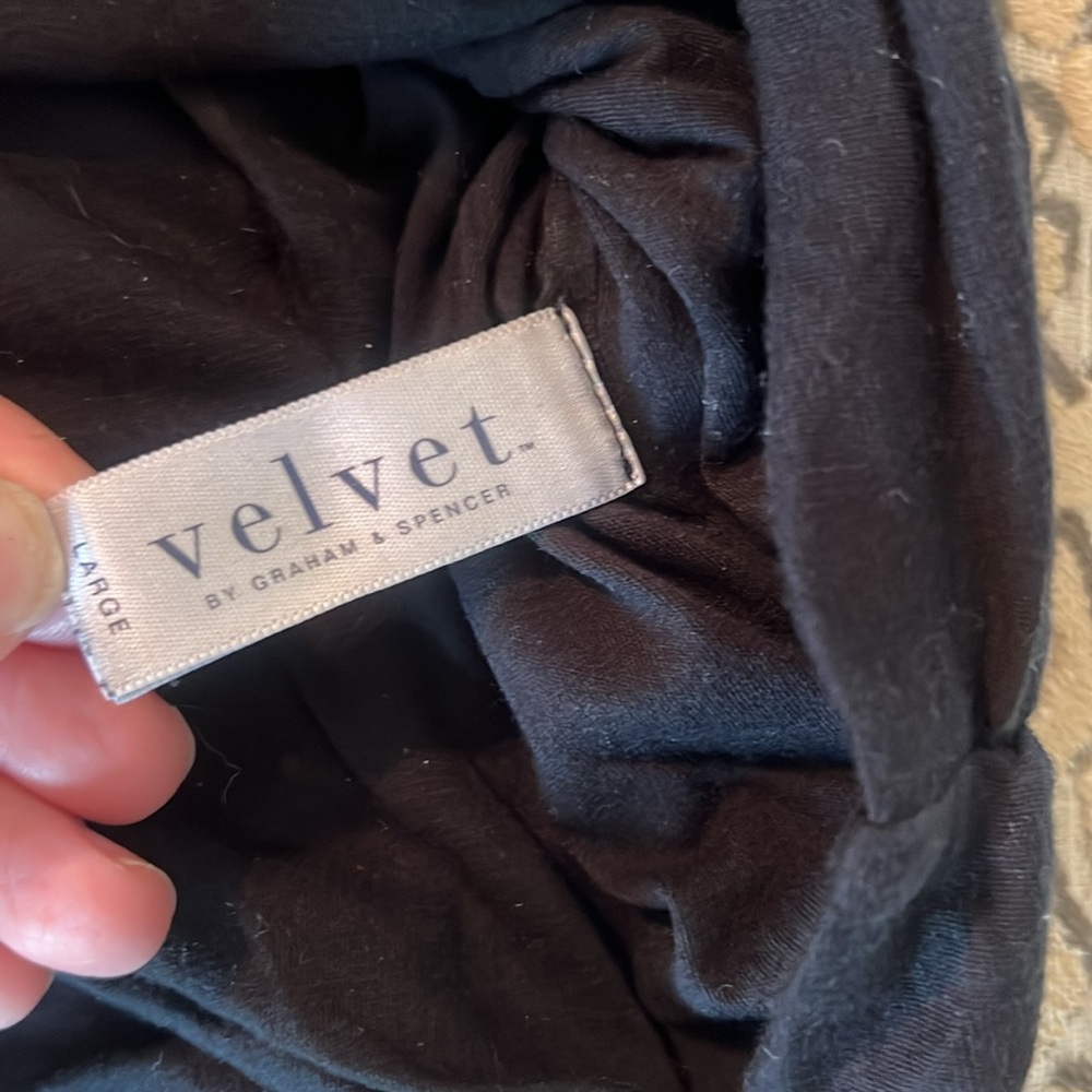 Velvet Graham & Spencer black super soft cotton pencil skirt with ruching! - Picture 3 of 14
